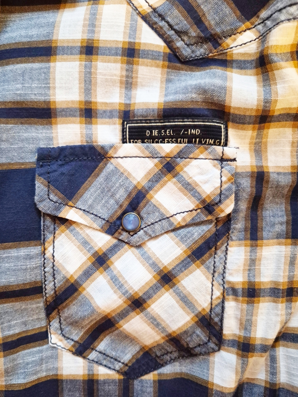 Diesel Co. Plaid Western Snap Shirt Men’s M Regular Fit - Picture 4 of 7